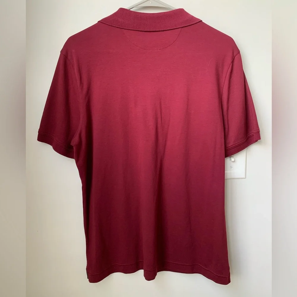 BANANA REPUBLIC Men’s Luxury Touch Burgundy Short Sleeve Cotton Polo Shirt